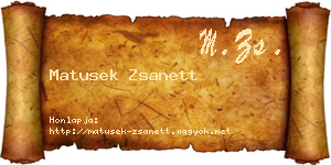Matusek Zsanett névjegykártya