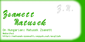 zsanett matusek business card